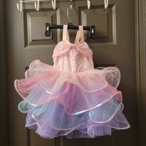 Pink and Blue Sequin Dance Costume